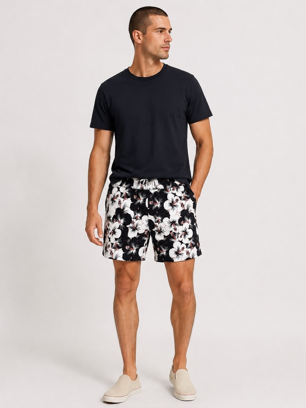Robert Graham Hibiscus Floral Print Swim Trunks Sz 34